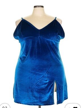 Royal Blue Cocktail Dress with Side Slit